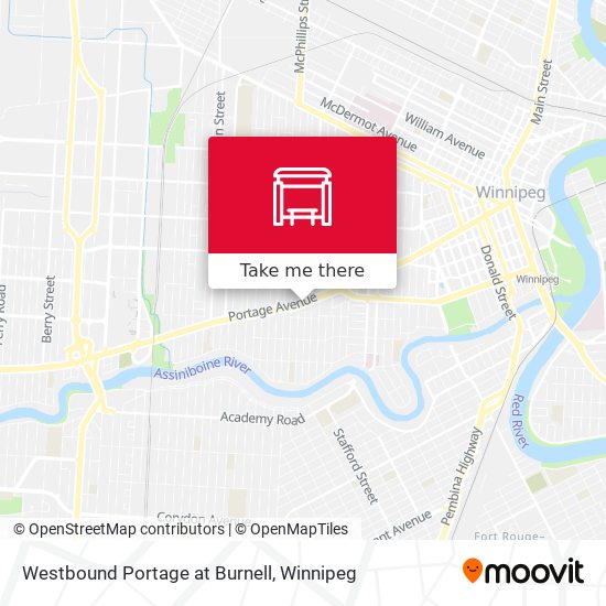 Westbound Portage at Burnell map