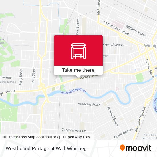 Westbound Portage at Wall map