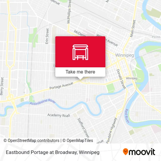 Eastbound Portage at Broadway map
