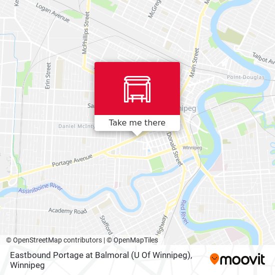 Eastbound Portage at Balmoral (U Of Winnipeg) plan