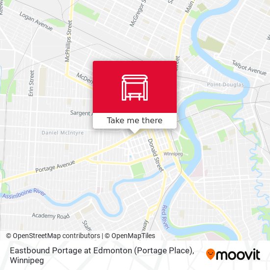 Eastbound Portage at Edmonton (Portage Place) map