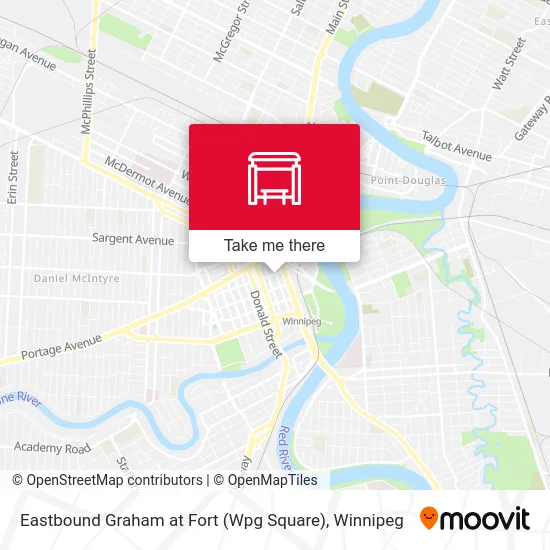 Eastbound Graham at Fort (Wpg Square) map