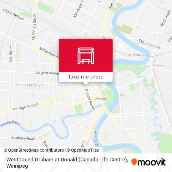 Westbound Graham at Donald (Canada Life Centre) map