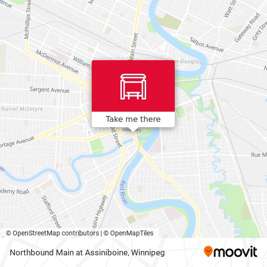 Northbound Main at Assiniboine map