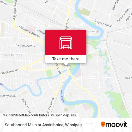 Southbound Main at Assiniboine map