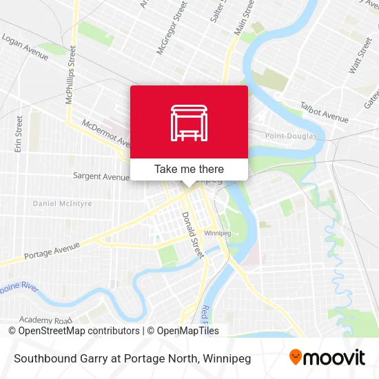 Southbound Garry at Portage North map