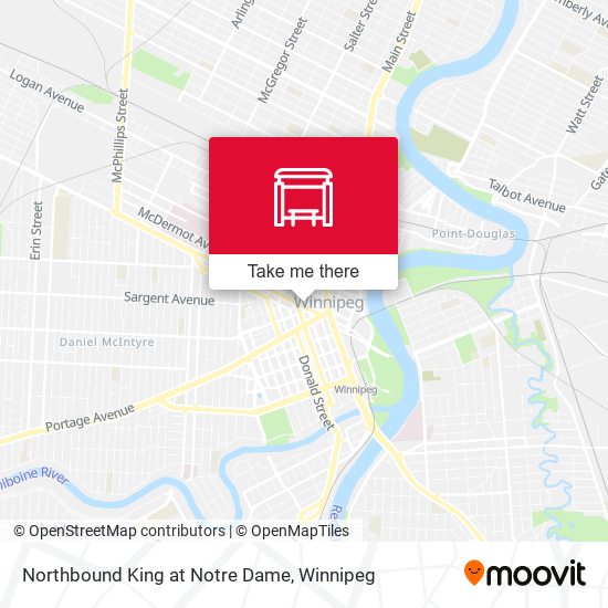 Northbound King at Notre Dame map