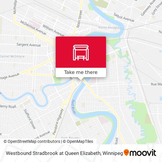 Westbound Stradbrook at Queen Elizabeth map