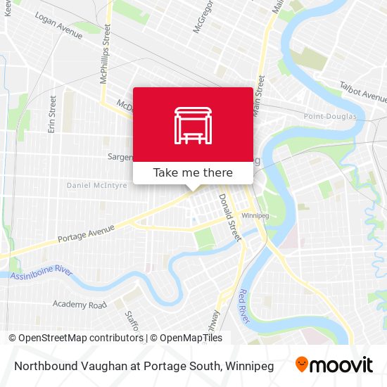 Northbound Vaughan at Portage South map