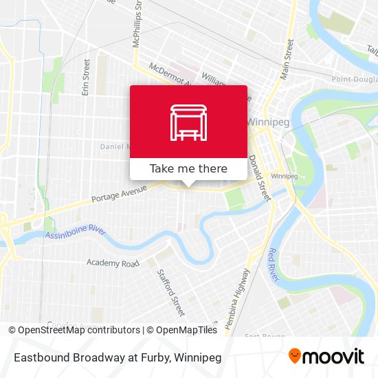 Eastbound Broadway at Furby map