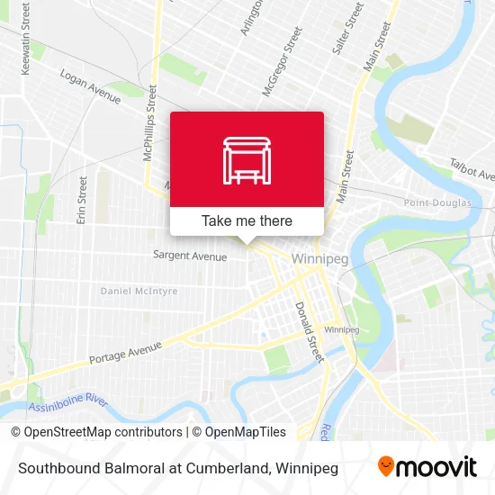 Southbound Balmoral at Cumberland map