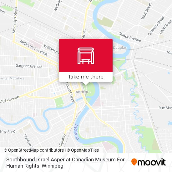 Southbound Israel Asper at Canadian Museum For Human Rights map