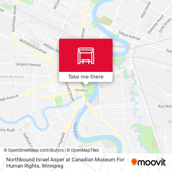 Northbound Israel Asper at Canadian Museum For Human Rights map