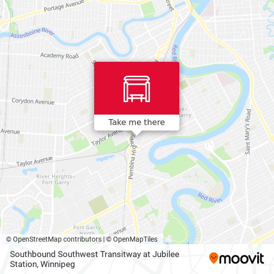 Southbound Southwest Transitway at Jubilee Station map