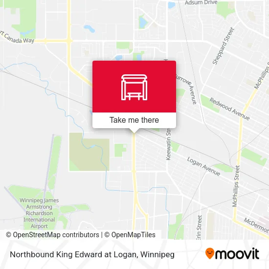 Northbound King Edward at Logan map