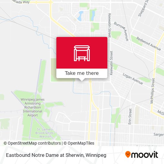 Eastbound Notre Dame at Sherwin map