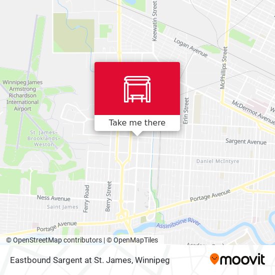 Eastbound Sargent at St. James map