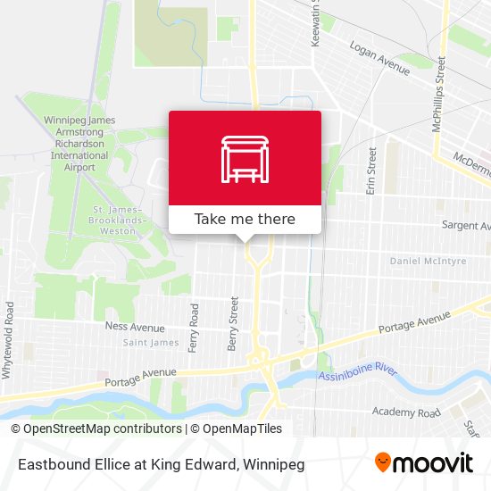 Eastbound Ellice at King Edward map