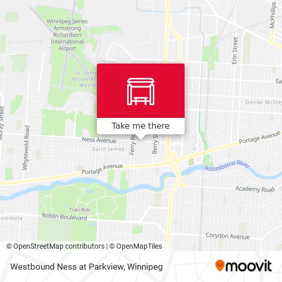 Westbound Ness at Parkview map