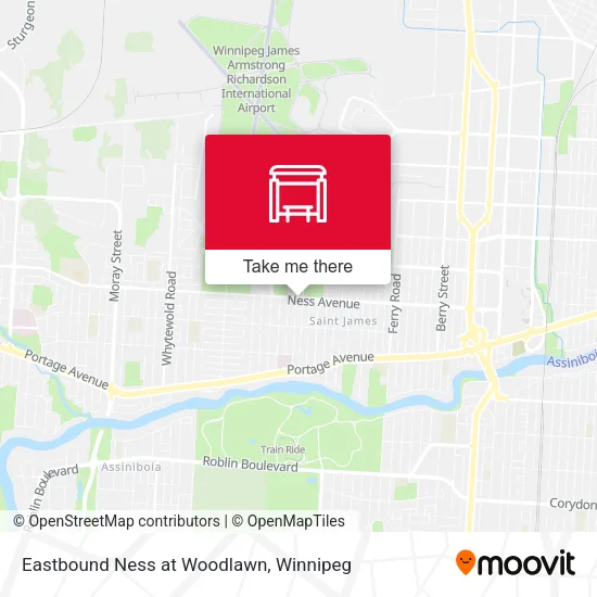 Eastbound Ness at Woodlawn map