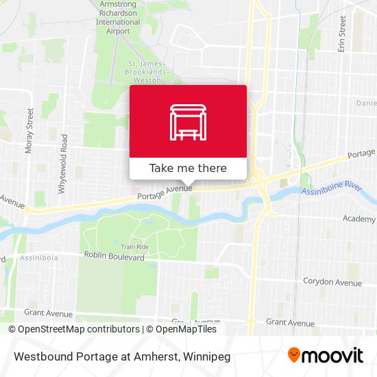 Westbound Portage at Amherst map