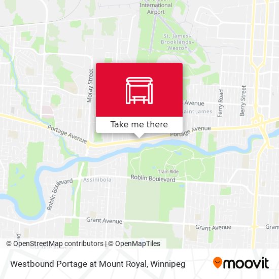 Westbound Portage at Mount Royal map