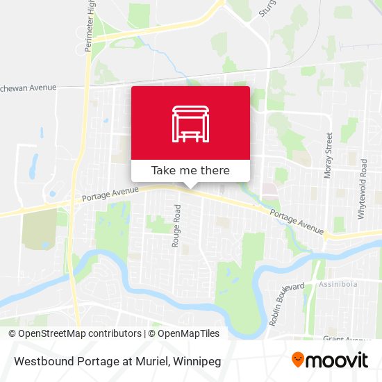 Westbound Portage at Muriel map