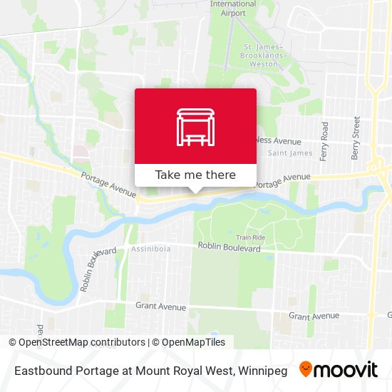 Eastbound Portage at Mount Royal West map