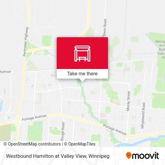 Westbound Hamilton at Valley View map