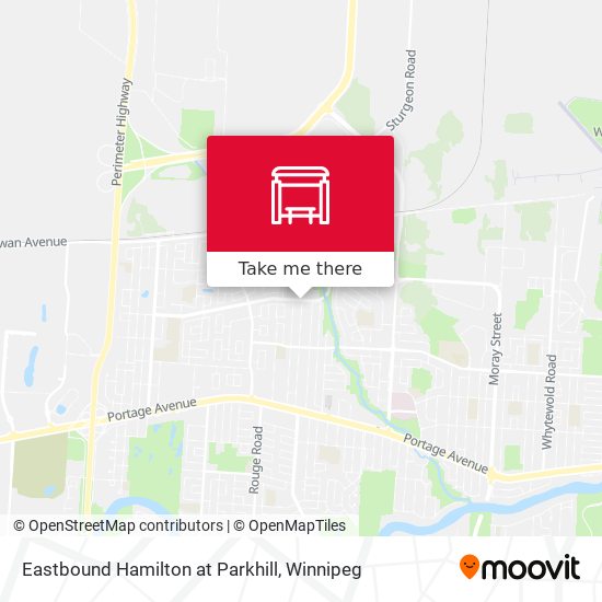 Eastbound Hamilton at Parkhill map