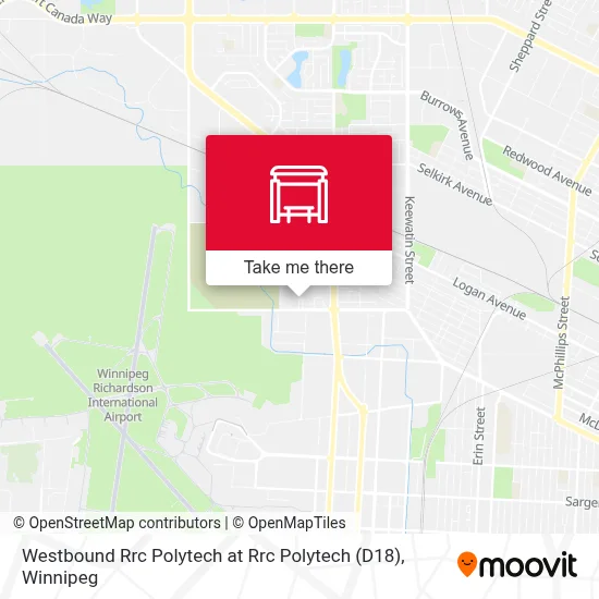 Westbound Rrc Polytech at Rrc Polytech (D18) map