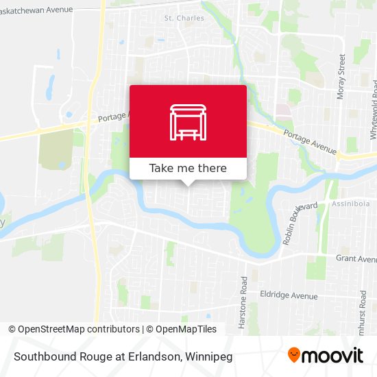 Southbound Rouge at Erlandson map