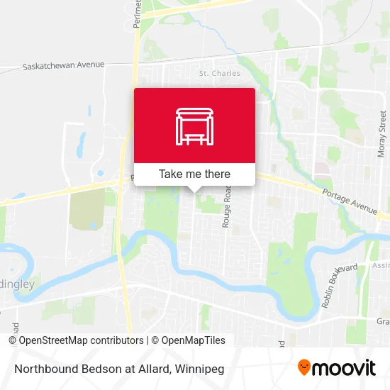 Northbound Bedson at Allard map