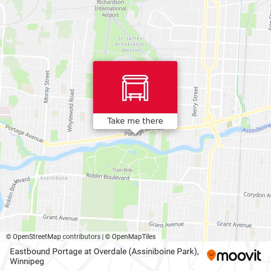 Eastbound Portage at Overdale (Assiniboine Park) map