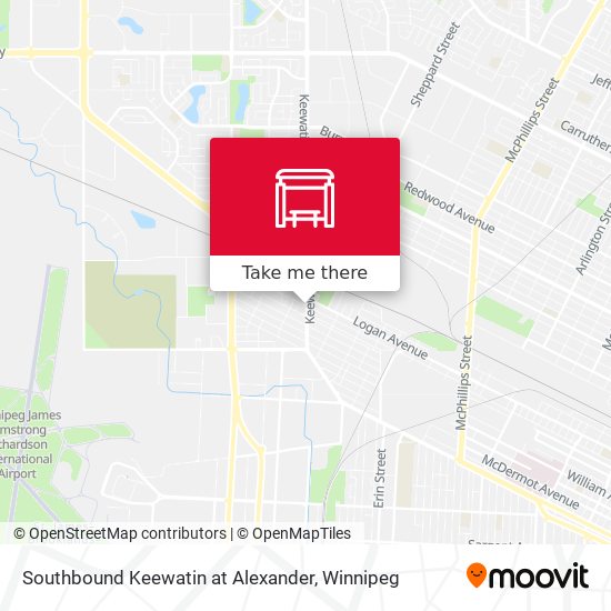 Southbound Keewatin at Alexander map