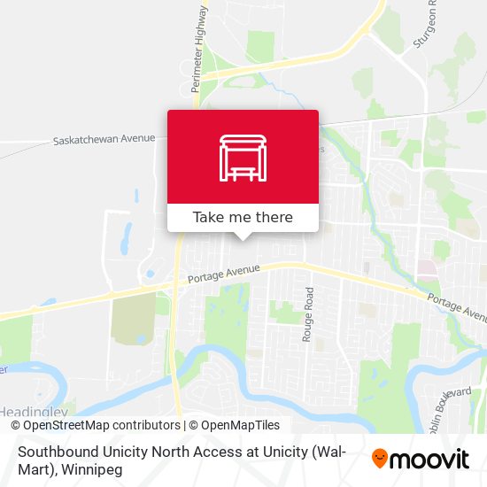 Southbound Unicity North Access at Unicity (Wal-Mart) map