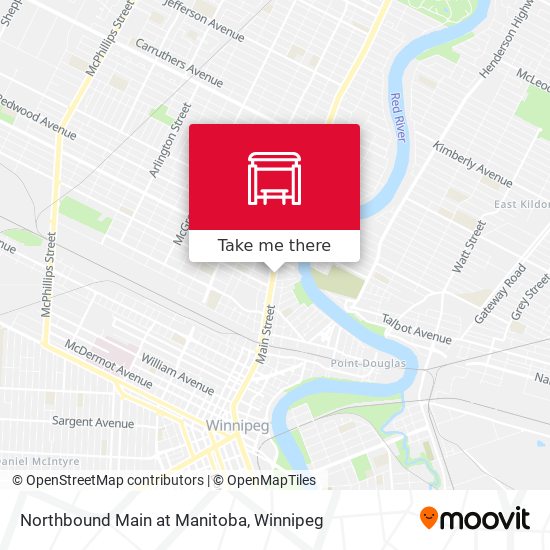 Northbound Main at Manitoba map