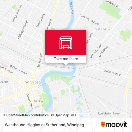 Westbound Higgins at Sutherland map