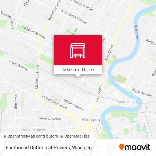 Eastbound Dufferin at Powers map