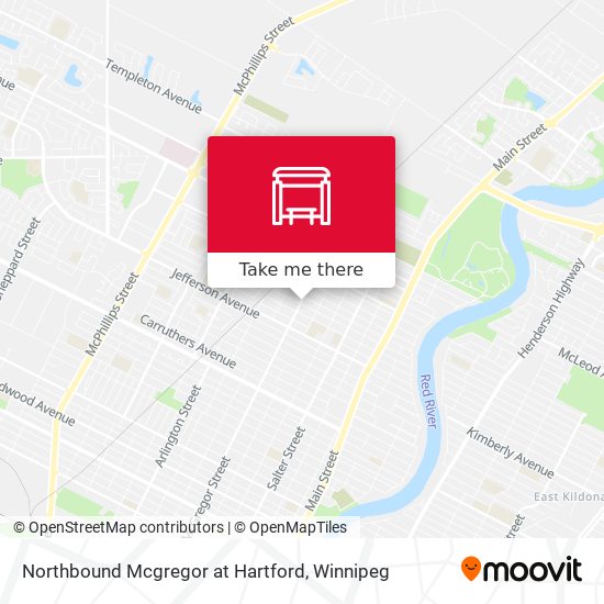 Northbound Mcgregor at Hartford map