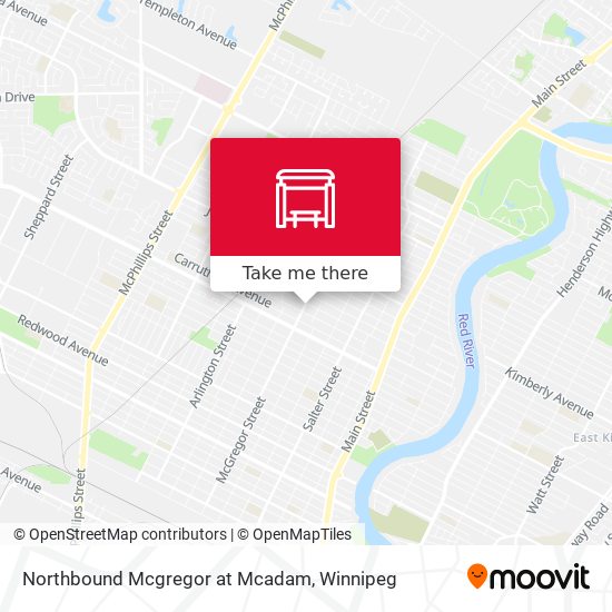 Northbound Mcgregor at Mcadam map