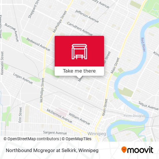 Northbound Mcgregor at Selkirk map