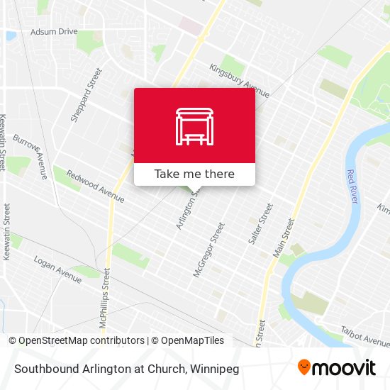 Southbound Arlington at Church map