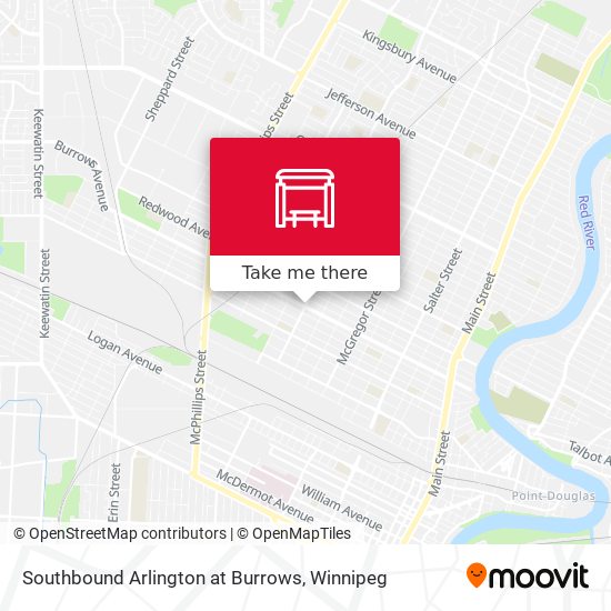 Southbound Arlington at Burrows map