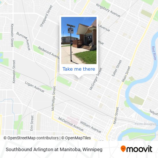 Southbound Arlington at Manitoba map