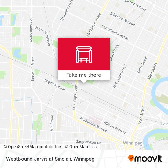 Westbound Jarvis at Sinclair map