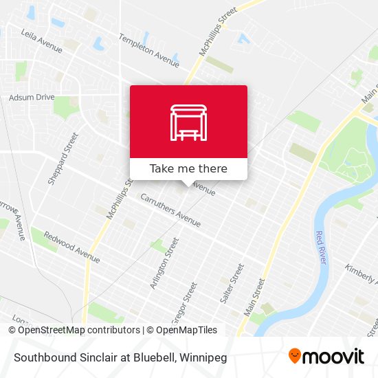 Southbound Sinclair at Bluebell map