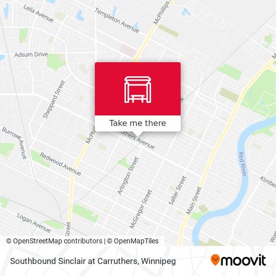 Southbound Sinclair at Carruthers map