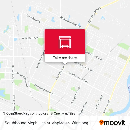 Southbound Mcphillips at Mapleglen map