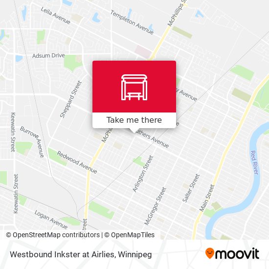 Westbound Inkster at Airlies map